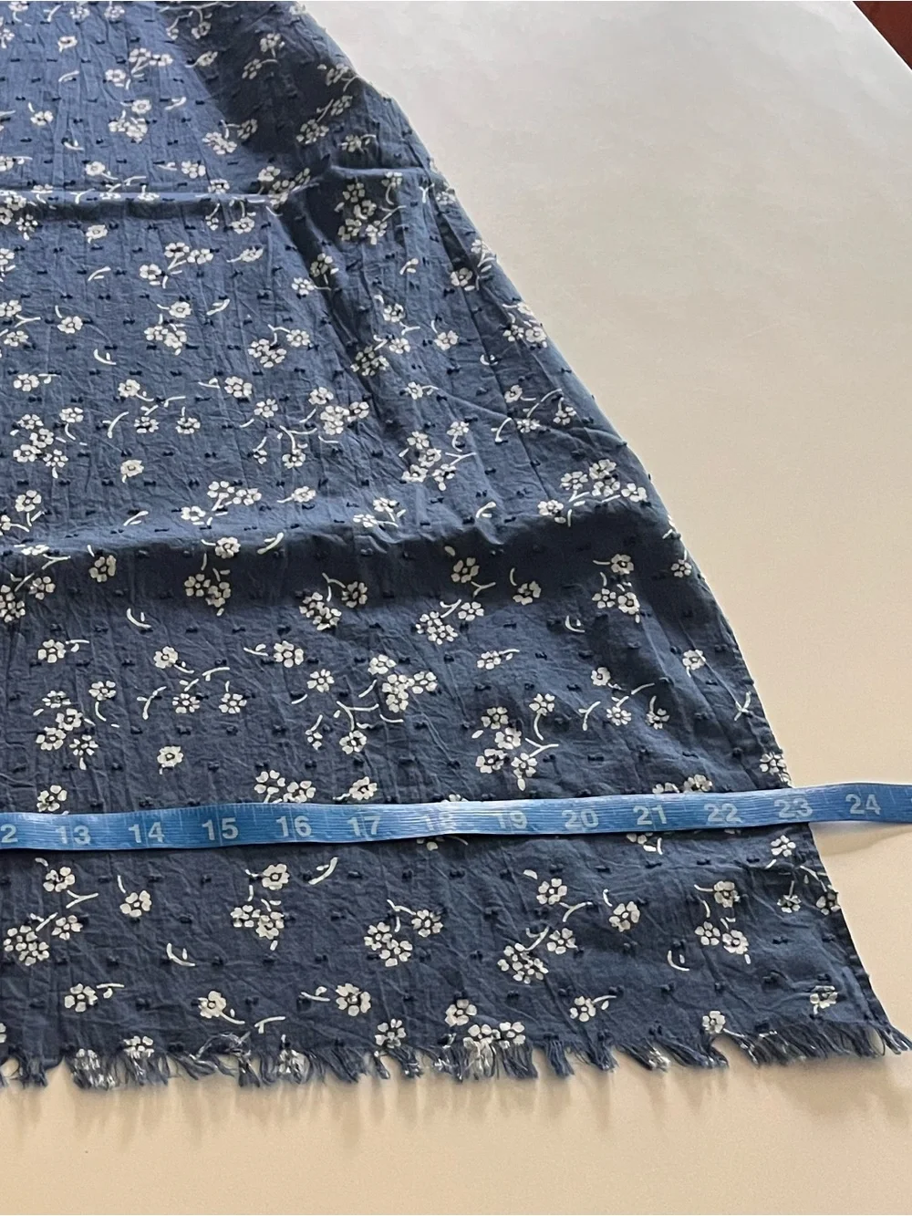 Lands' End Navy & White Floral Cotton Scarf - Like New Condition